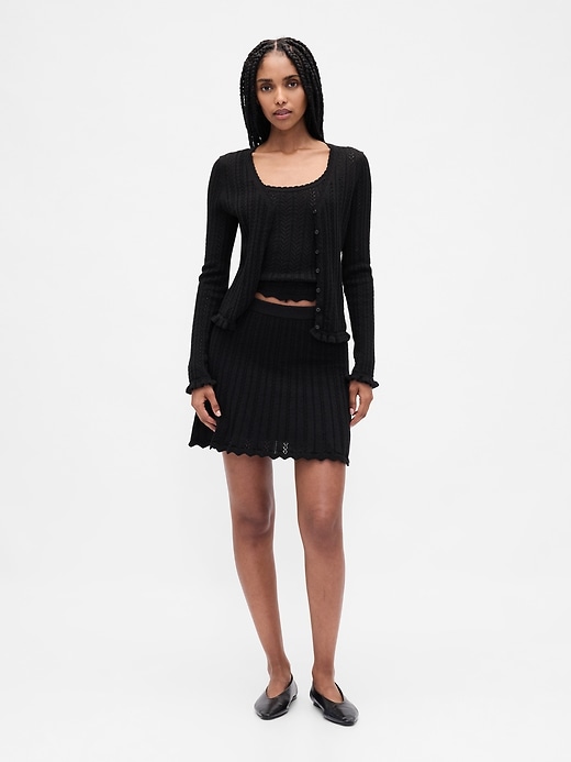 Image number 2 showing, 100% Cotton Pointelle Cardigan