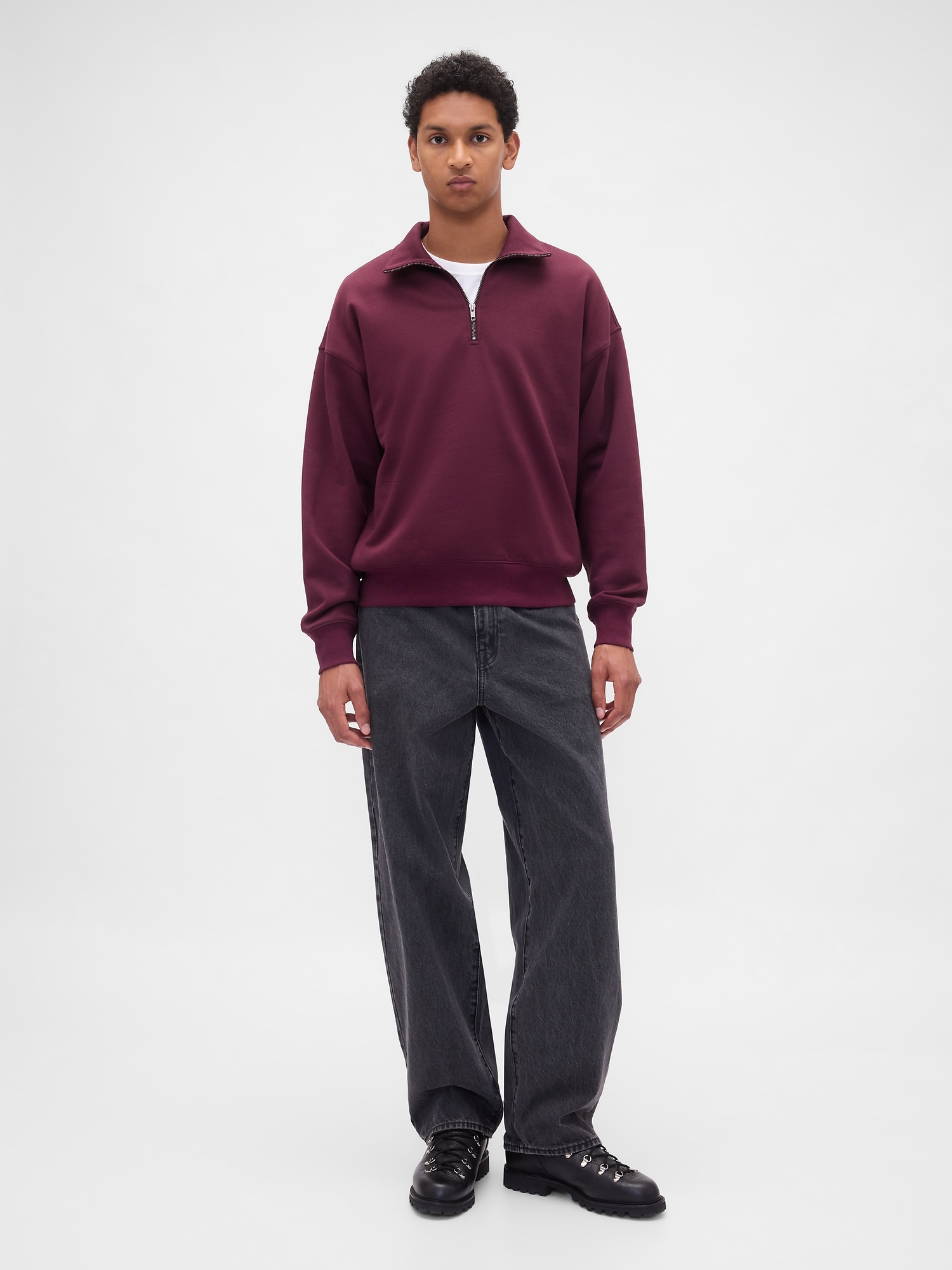 Heavyweight Oversized Quarter-Zip Pullover