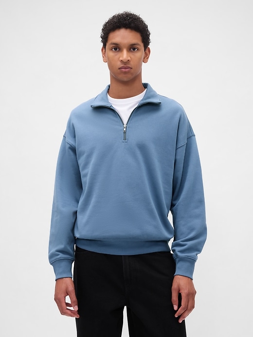 Image number 1 showing, Heavyweight Oversized Quarter-Zip Pullover