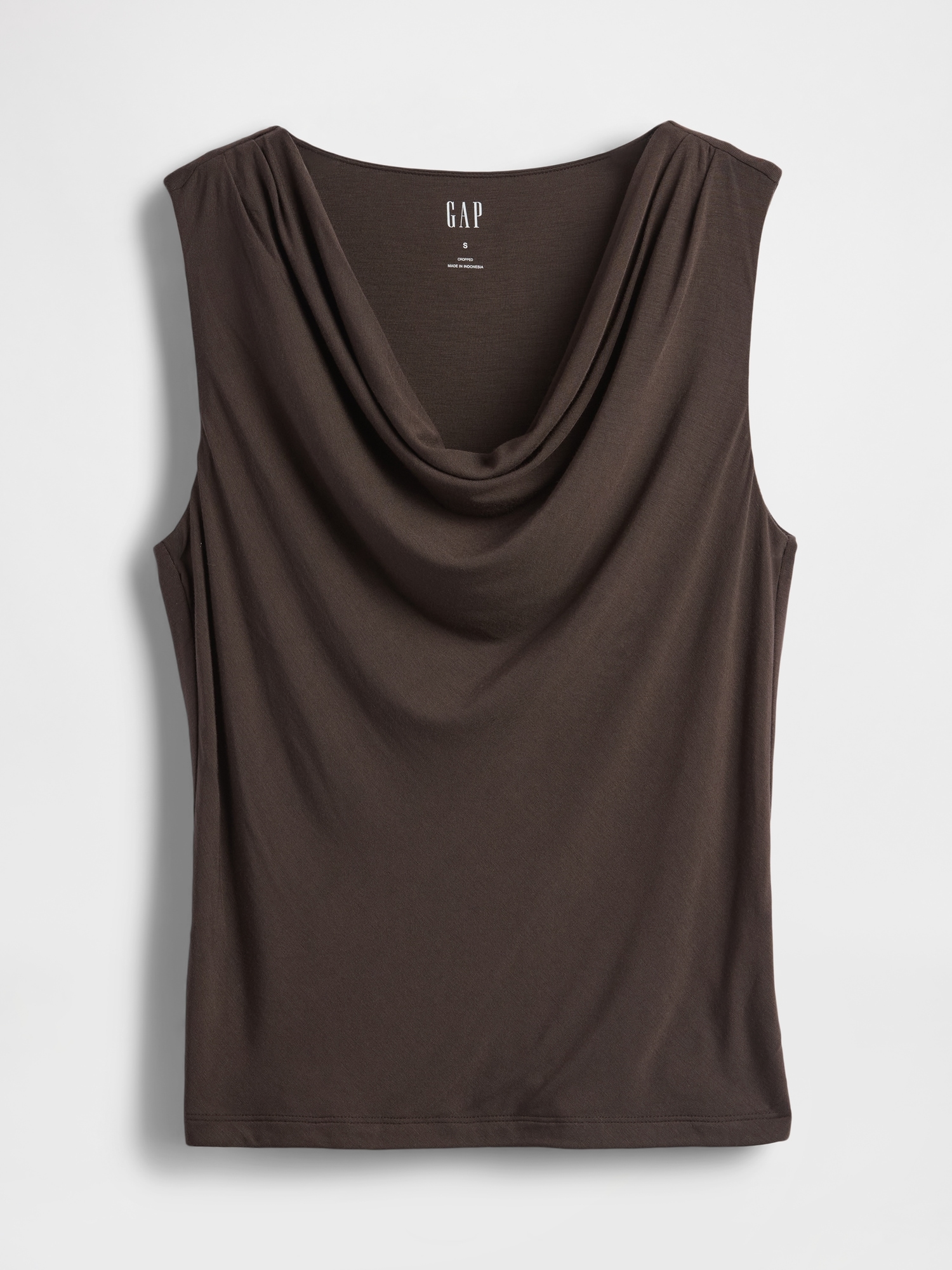 Gap Cropped Cowl-neck Tank Top In Brown