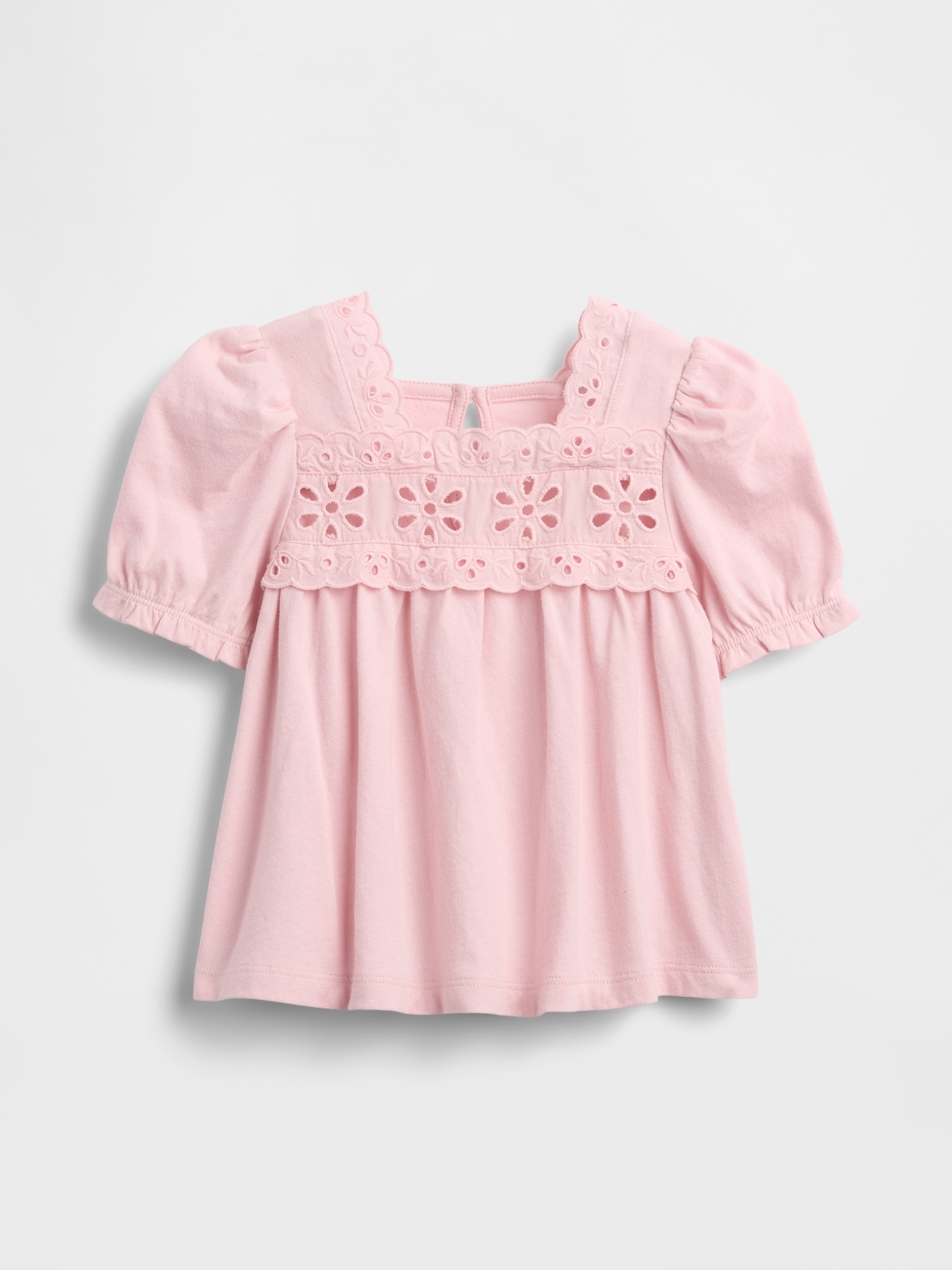 Baby & Toddler Eyelet Top - Pure Pink