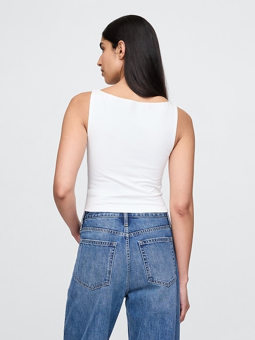 Image number 3 showing, CloseKnit Jersey Boatneck Crop Tank Top