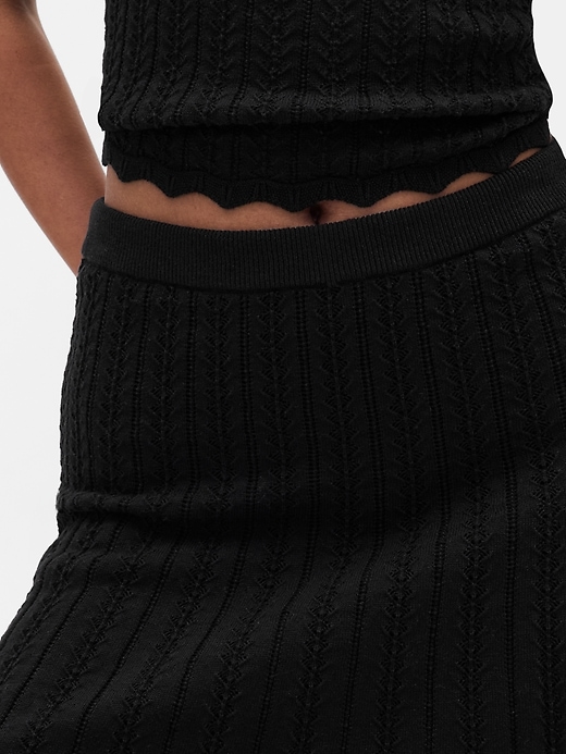 Image number 4 showing, 100% Cotton Pointelle Mini Skirt