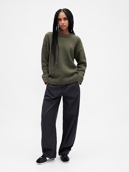2 of 8 showing, with the color Army jacket green of product 100% Cotton Oversized Sweater