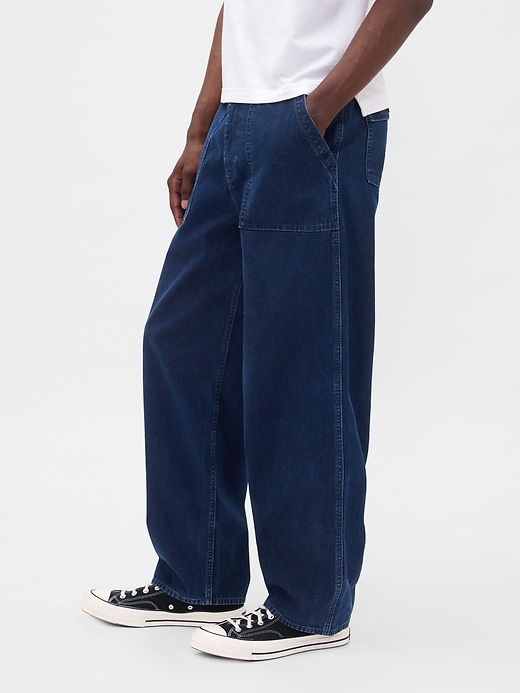 Image number 3 showing, Canvas Baggy Trouser Jeans
