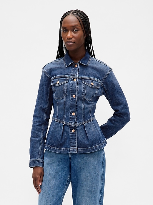 Image number 1 showing, Peplum Denim Jacket