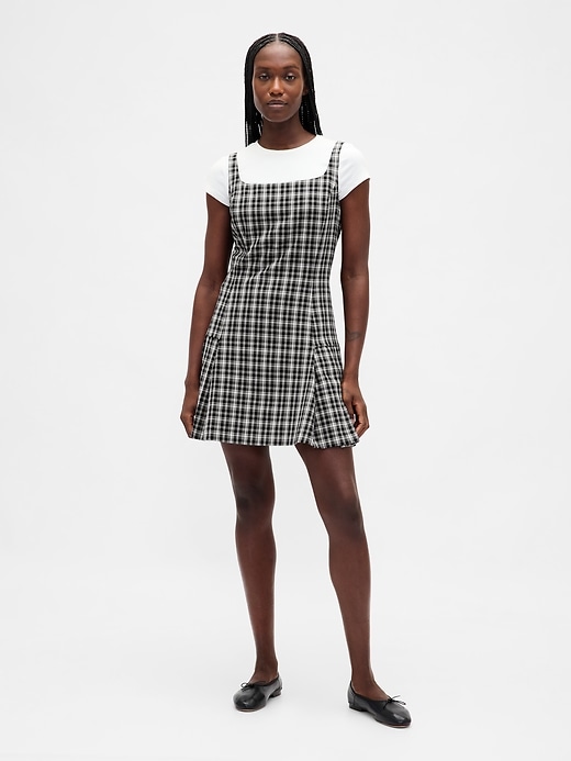 Image number 1 showing, Square-Neck Pleated Mini Dress