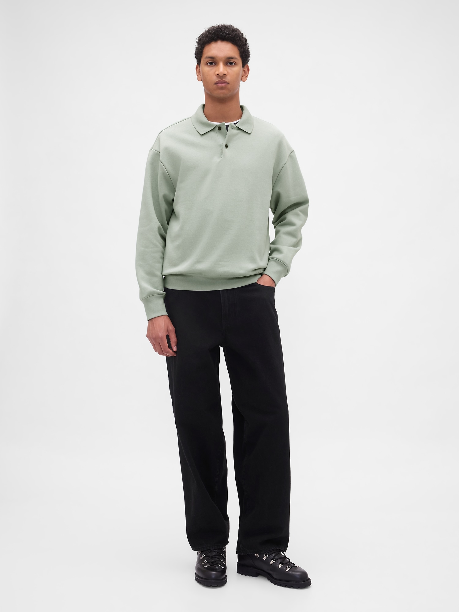 Heavyweight Oversized Polo Sweatshirt