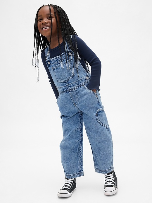 Image number 3 showing, Baby & Toddler Heart-Pocket Horseshoe Overalls
