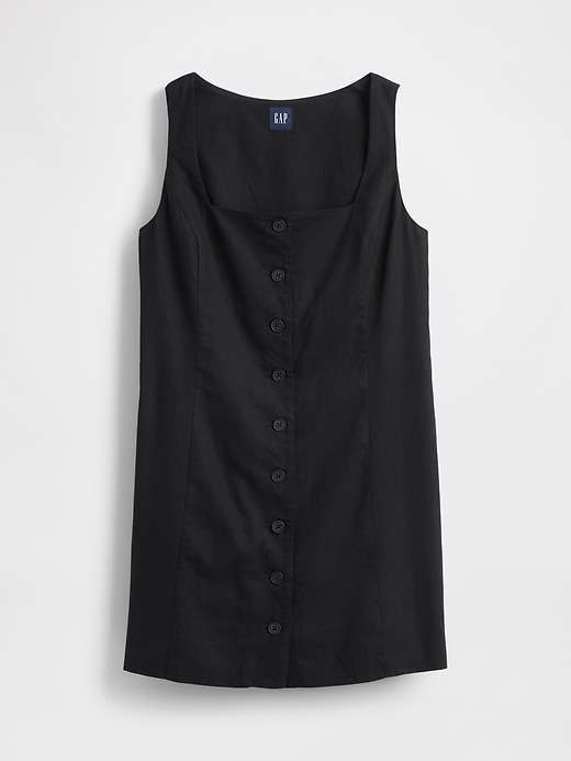 Image number 5 showing, Linen-Blend Button-Front Mini Dress