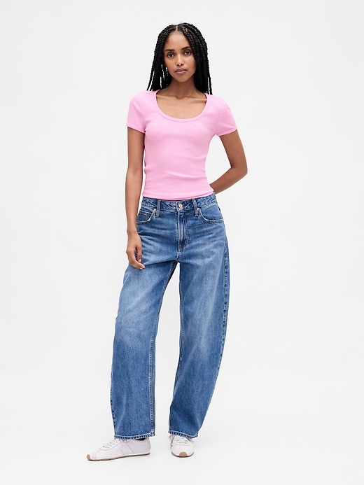 Image number 2 showing, Modern Rib Scoop Crop T-Shirt
