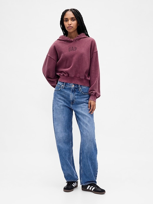 Image number 2 showing, VintageSoft Crop Logo Hoodie