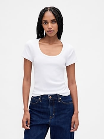 Modern Rib Scoop Crop T-Shirt