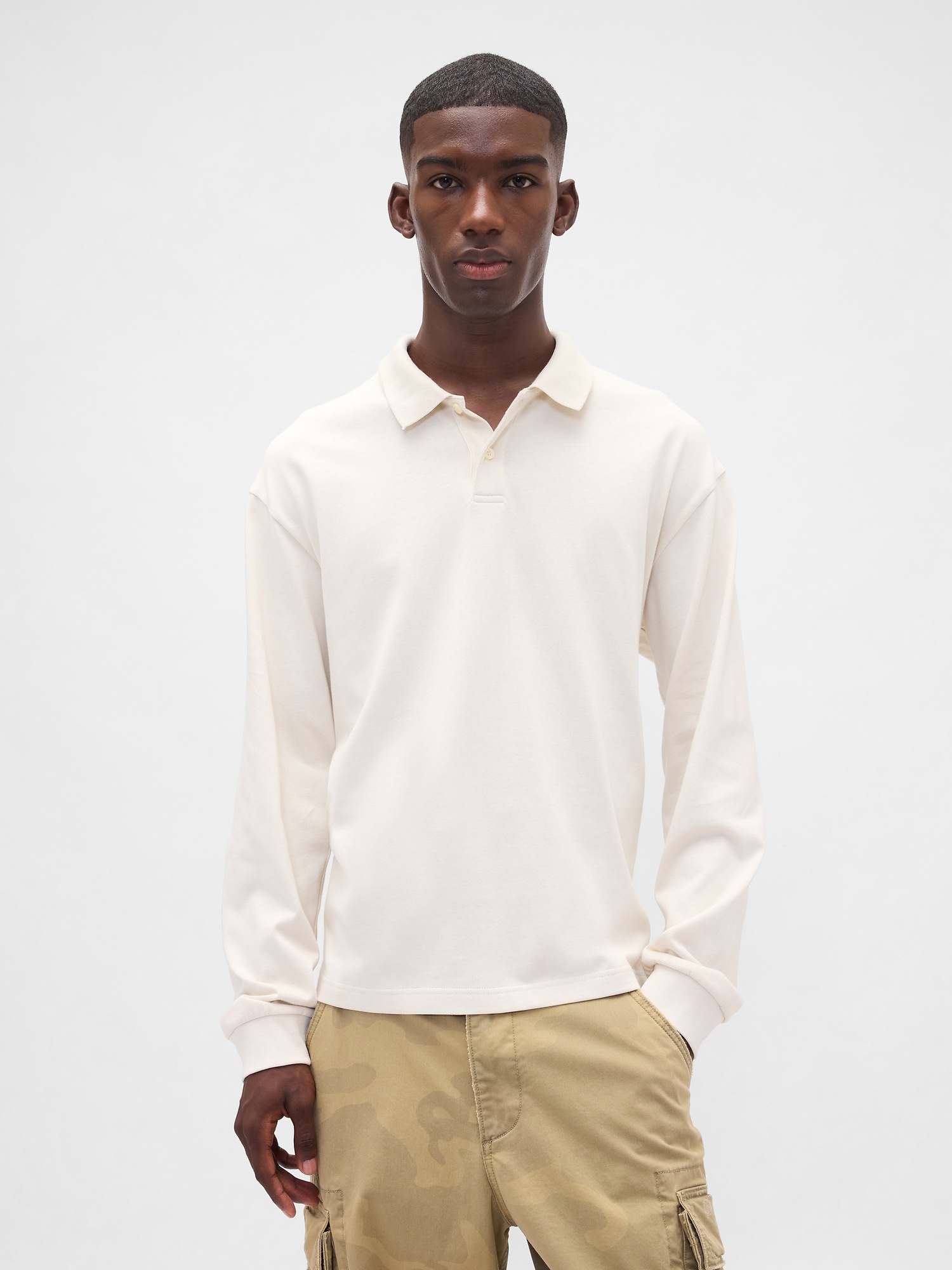 Мужские рубашки Gap Heavyweight Jersey Polo Shirt