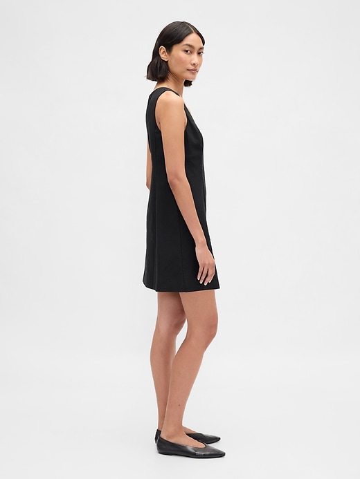 Image number 3 showing, Linen-Blend Button-Front Mini Dress