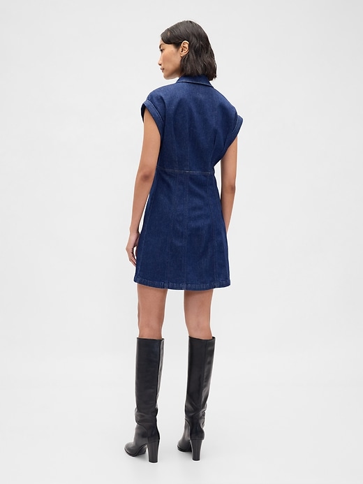 Image number 2 showing, Denim Seamed Mini Dress