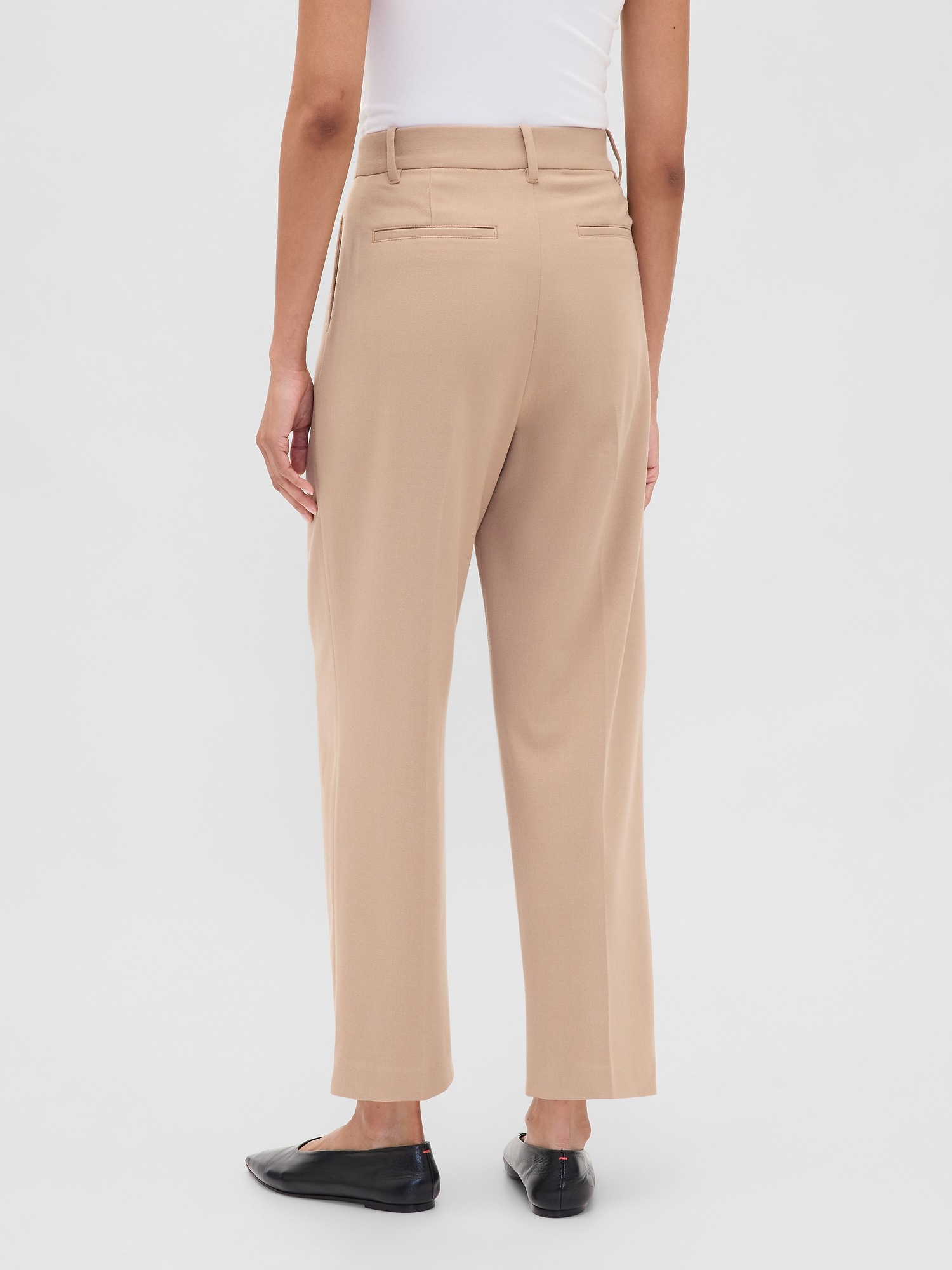 Женские брюки Gap 365 High Rise Brushed Twill Taper Ankle Trousers, цвет: Верблюжий рыжевато-коричневый — фото 4