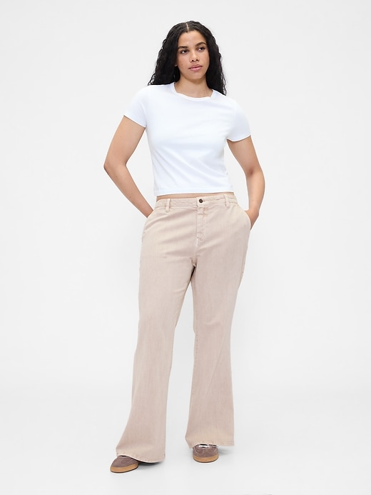 Image number 5 showing, Low Rise Flare Khakis