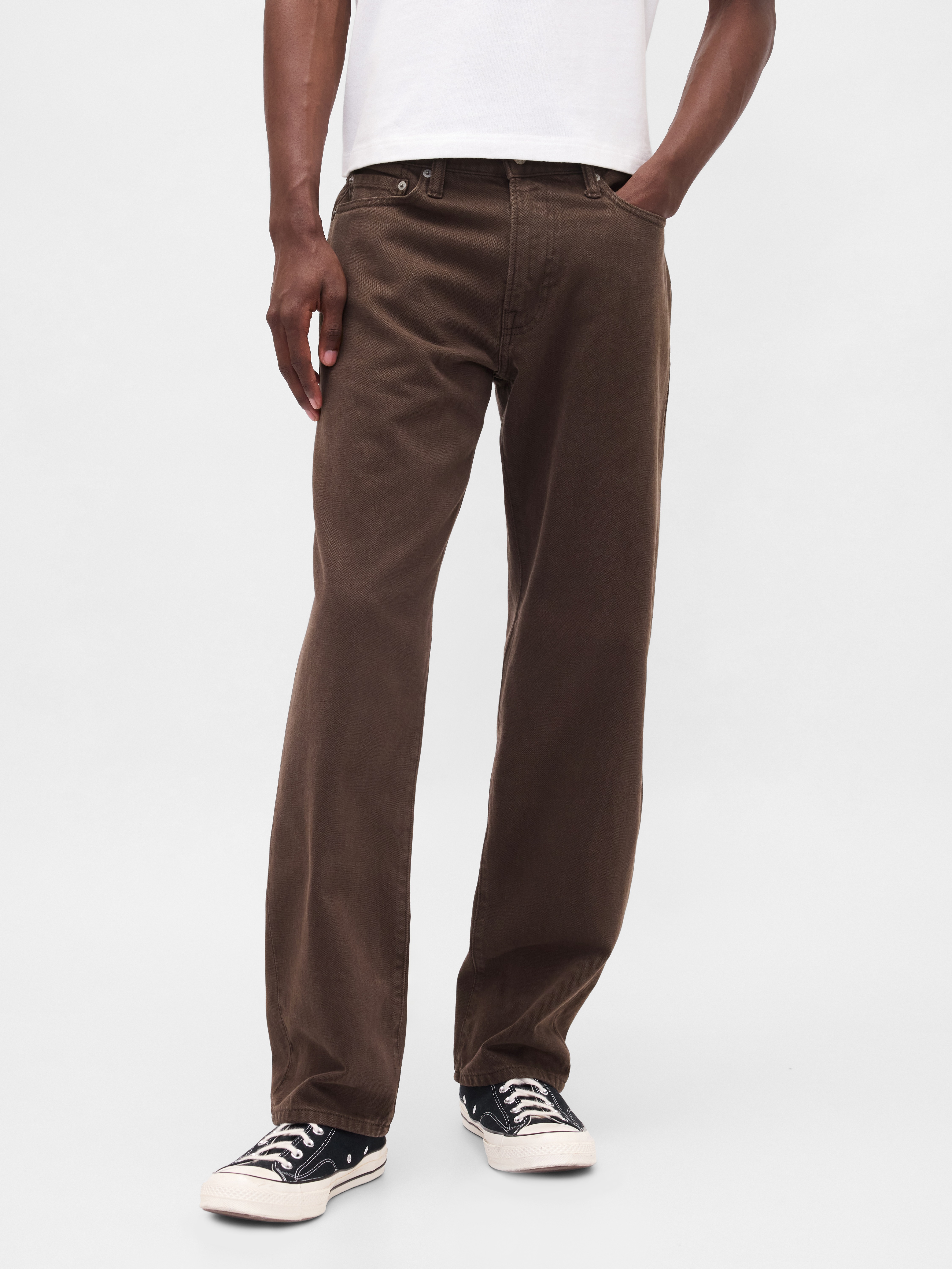 Heavyweight Relaxed Straight Jeans - Brown - View 15