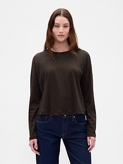 Supima® Cotton Oversized Crop T-Shirt