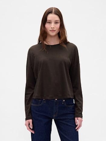 Supima® Cotton Oversized Crop T-Shirt