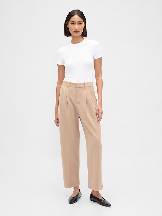 Image number 1 showing, 365 High Rise Brushed Twill Taper Ankle Trousers
