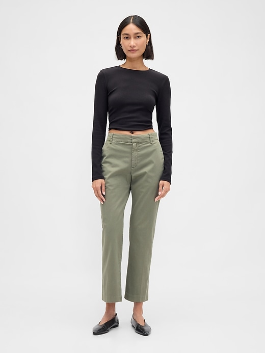 Image number 1 showing, Mid Rise Straight Khakis