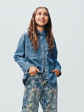 Kids Oversized Denim Shirt