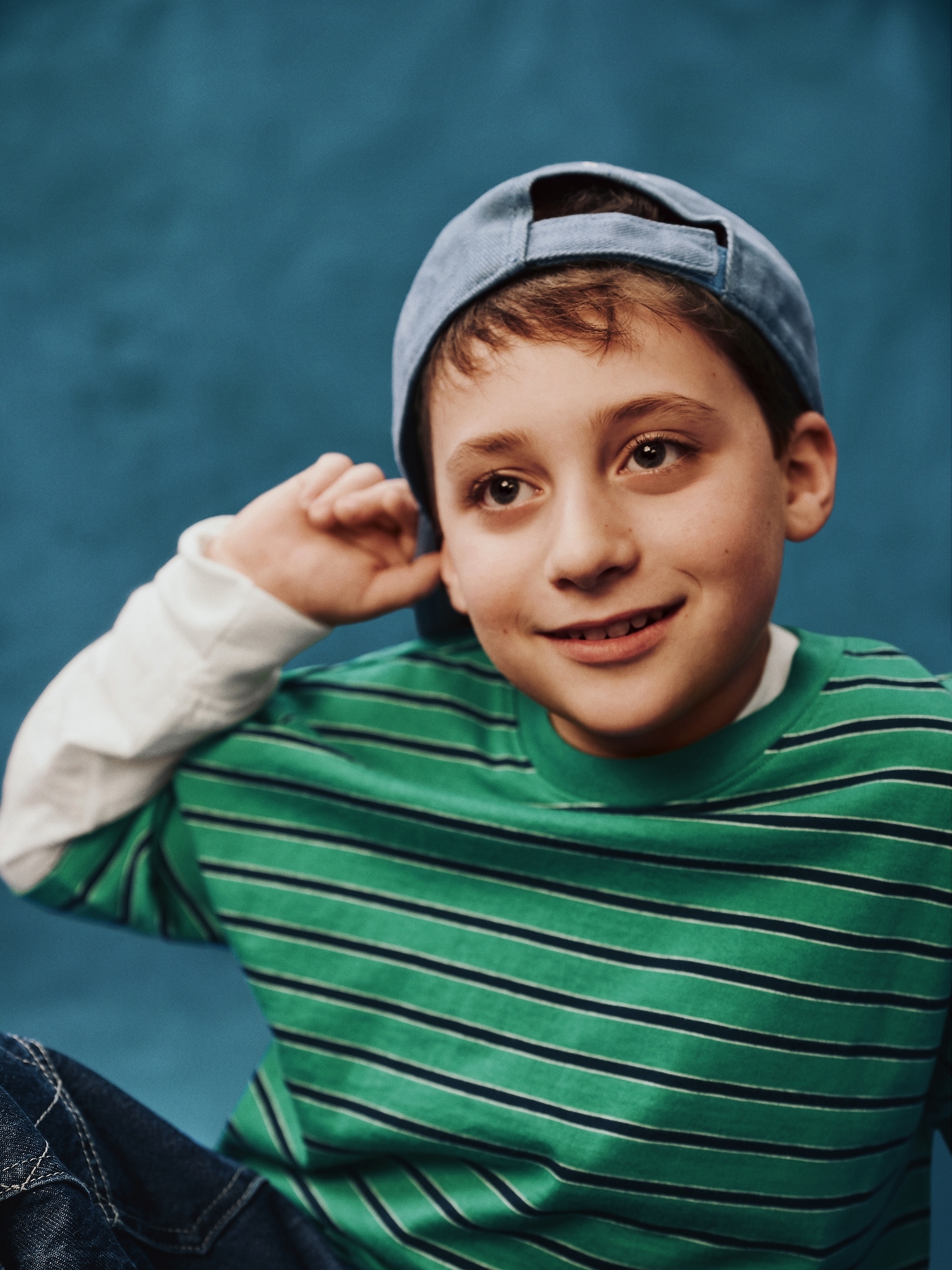 Kids Relaxed Original T-Shirt - Green Stripe