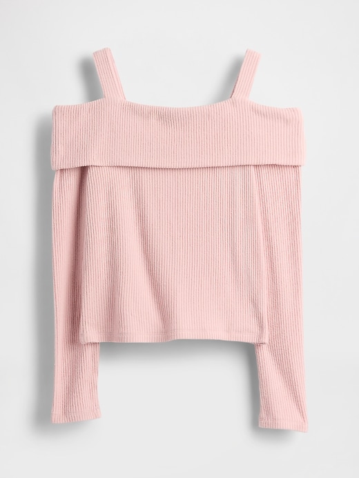 Image number 2 showing, Kids Softspun Rib Off-Shoulder Sweater Top