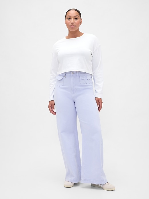 Image number 5 showing, Sky High Rise Stride Wide-Leg Jeans