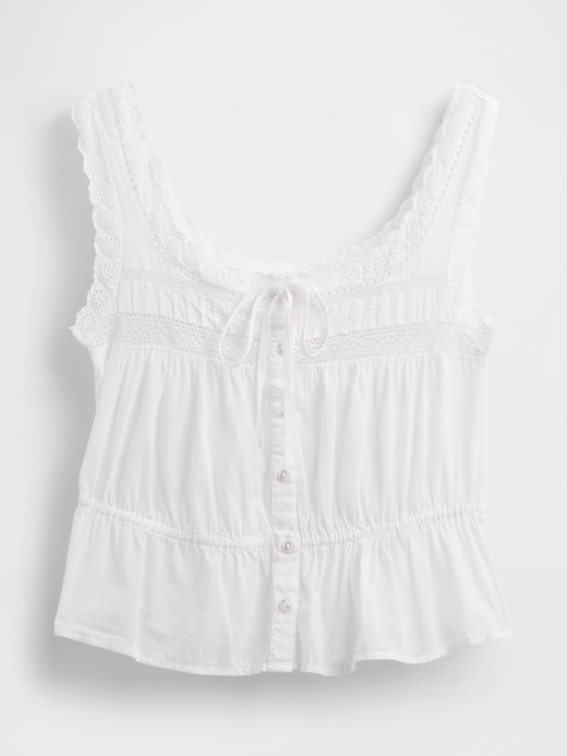 Image number 4 showing, Lace-Trim Peplum Top