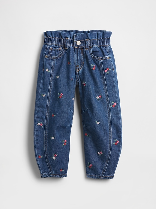 Image number 1 showing, Baby & Toddler Floral Horseshoe Jeans