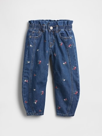 Baby & Toddler Floral Horseshoe Jeans