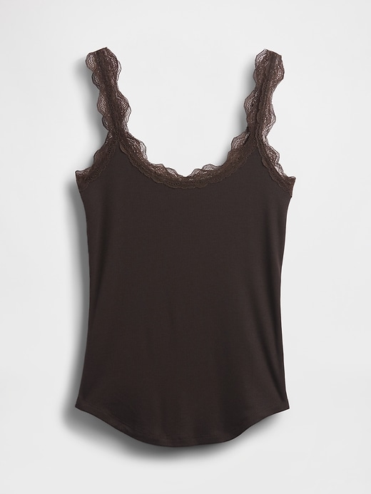 Image number 1 showing, Mini Rib Lace PJ Tank Top