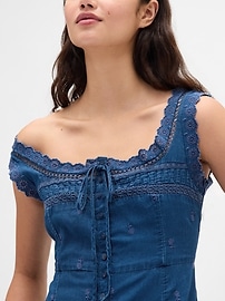 Lace-Trim Tiered Maxi Dress