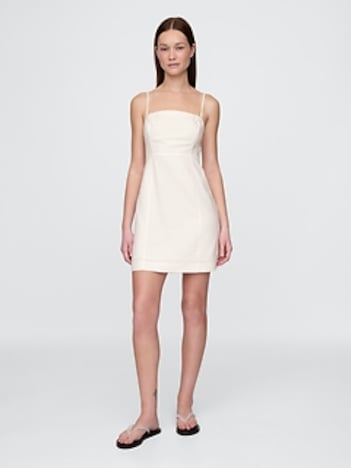 Linen-Blend Mini Dress