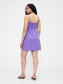Linen-Blend Mini Dress