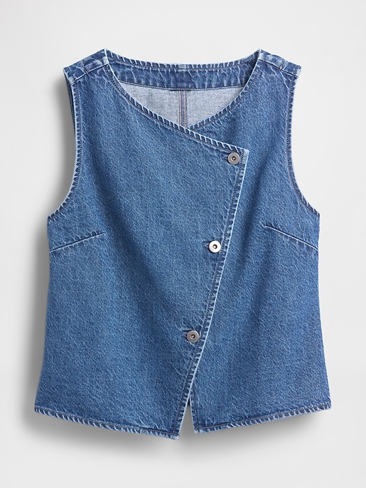 Image number 5 showing, Denim Asymmetrical Vest