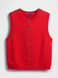Cropped Cardigan Sweater Vest