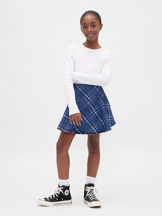 Image number 1 showing, Kids Denim Flounce Skort