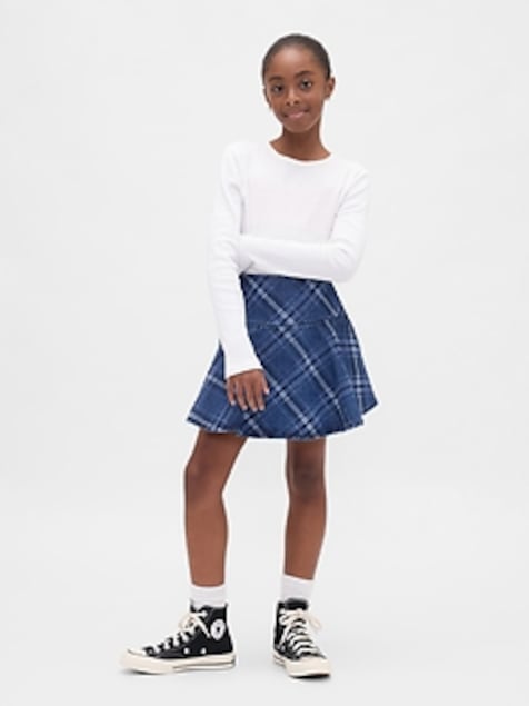 Kids Denim Flounce Skort