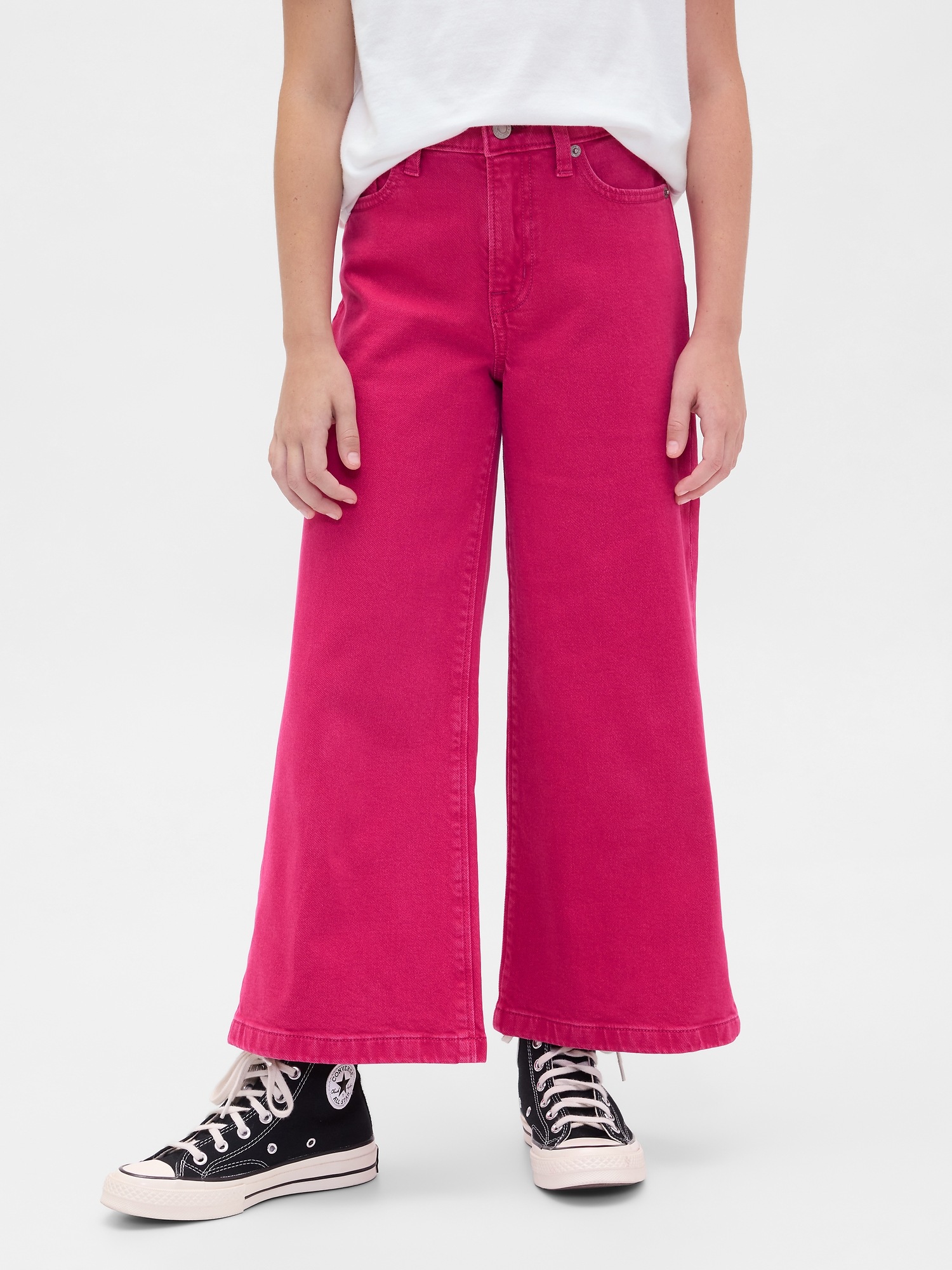 Детские джинсы Gap Kids High Rise Stride Wide-Leg Ankle Jeans — фото 3