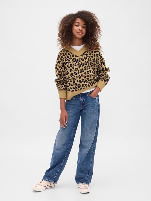 Image number 4 showing, Kids Boxy V-Neck Sweater