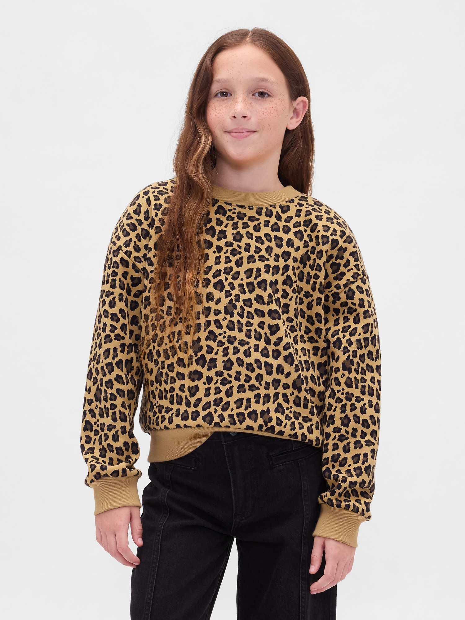 Kids VintageSoft Dolman Sweatshirt - Leopard