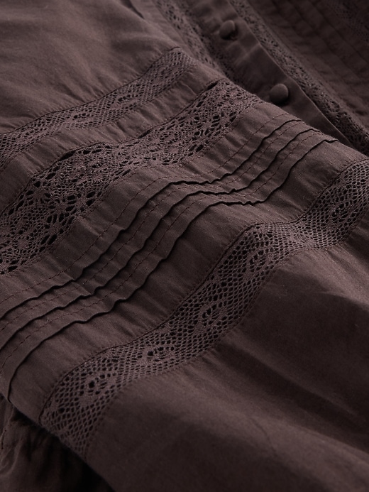 Image number 4 showing, Lace-Trim Voile Crop Top