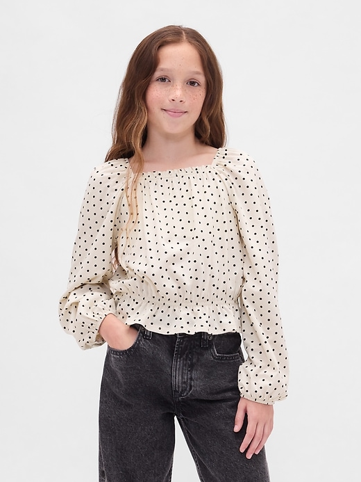 Image number 1 showing, Kids Crinkle Peplum Top