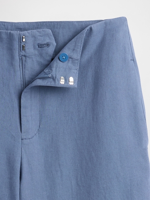 Image number 9 showing, Linen-Blend Relaxed Straight Ankle Pants