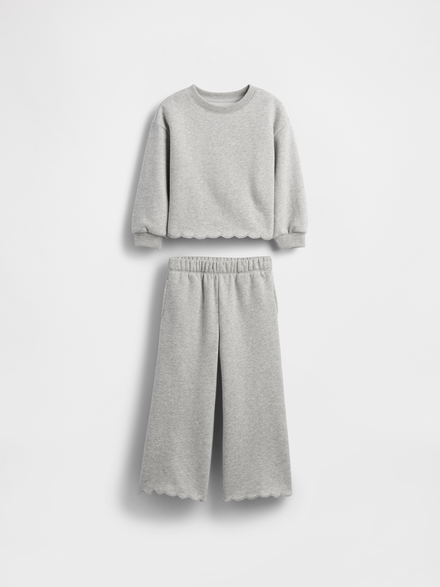 Baby & Toddler VintageSoft Scalloped Sweat Set - Light Grey