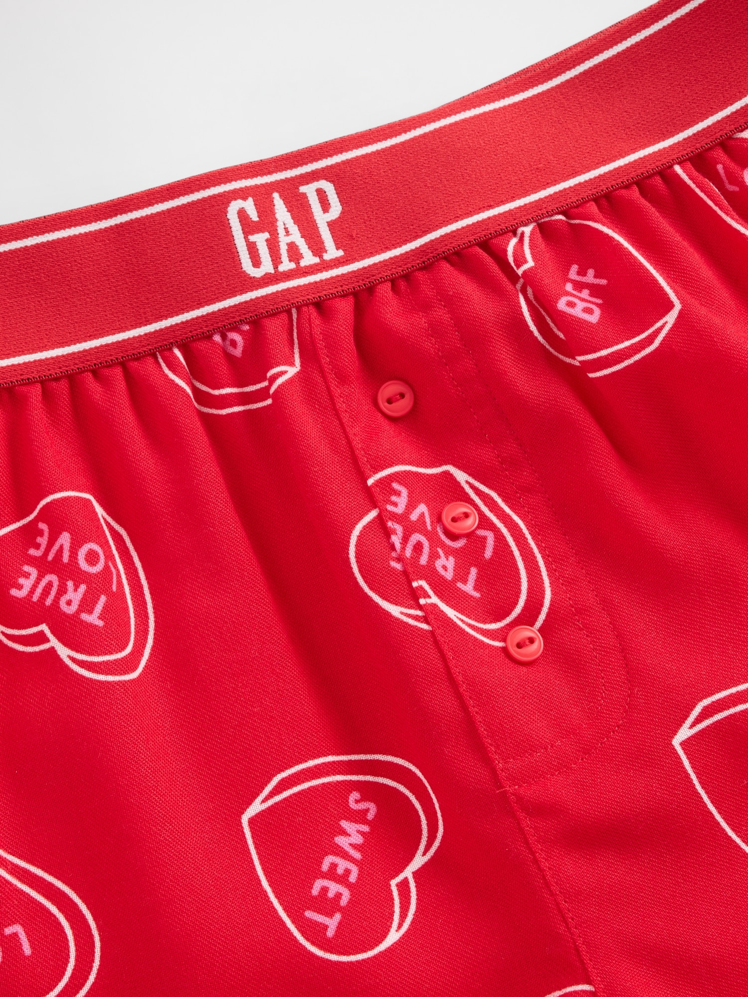 Детские пижамные трусы-боксеры Gap из переработанной фланели, цвет: Красный — фото 4